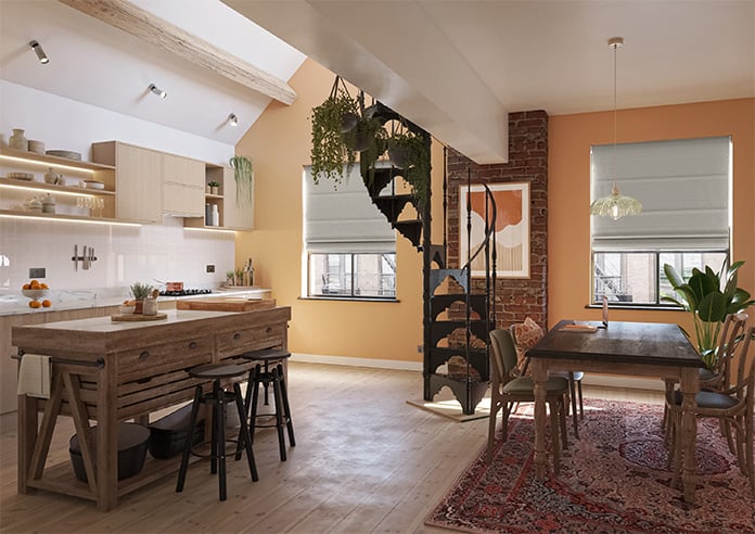 Atina (Blackout), Grey Bisque - Motorised Roman Blind - Image 6